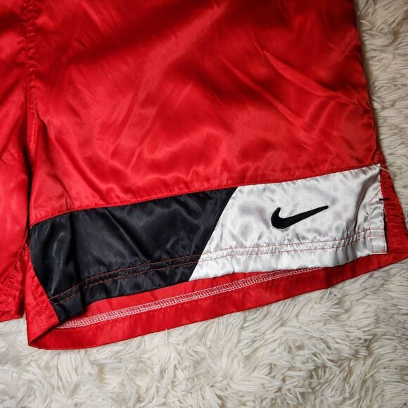 Vintage Nike Red Colorblock Satin Athletic Shorts - Picture 4 of 10